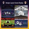 Skull Dance Day of the Dead Garage Door Backdrop - Party Atmosphere Hanging Cloth