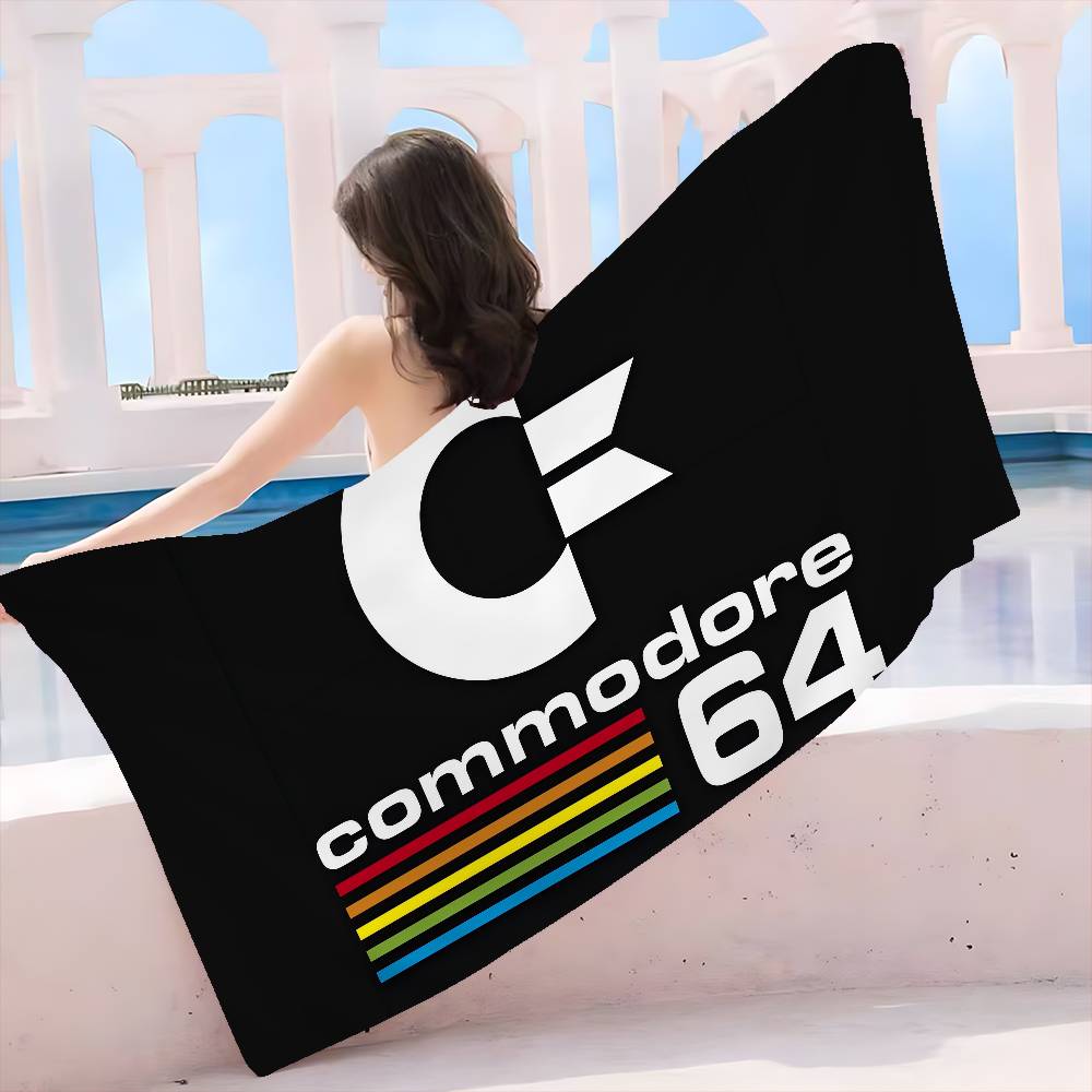

Commodore 64 logo Microfiber Blanket Quick Drying Beach Towels Oversized Printing Super Absorbent Pool Towel Blanket W30*H60(CM)