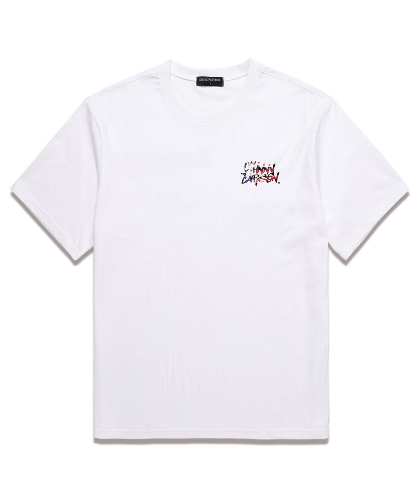 JOHNNY CARSON Classic Graffiti Logo Short Sleeve T-Shirt (Jcss102) White/Sas (A Type)