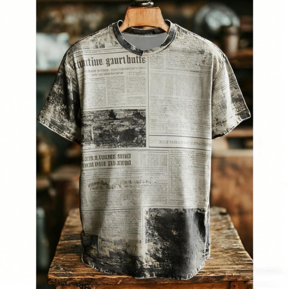Europe America Vintage Print Men's T-Shirts Fashion Street Short Sleeve Tee Shirts Outdoor Casual Clothing T-shirt Women Tees Tops