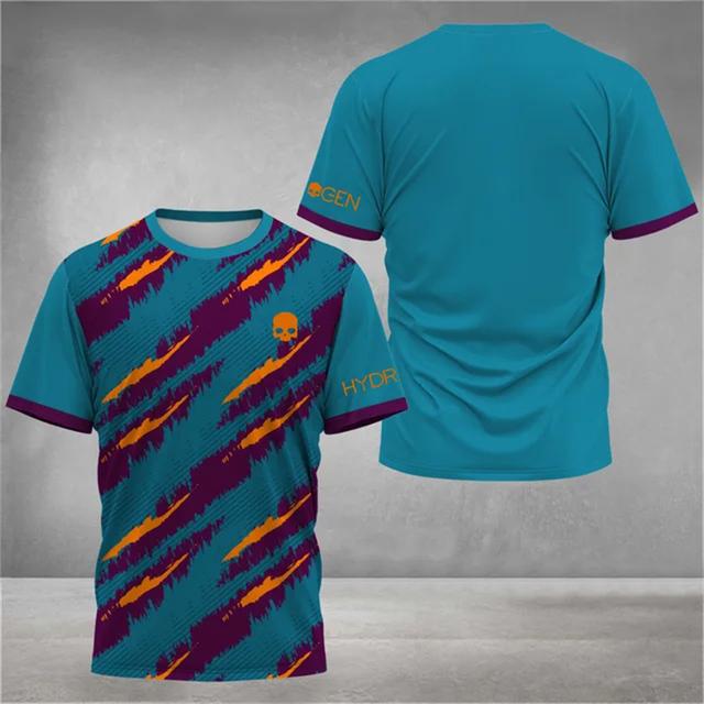 Fashion Color Striped 3D Print T Shirt For Men Outdoor Tennis Badminton Training Clothing Casual O-neck Short Sleeve Loose Tops