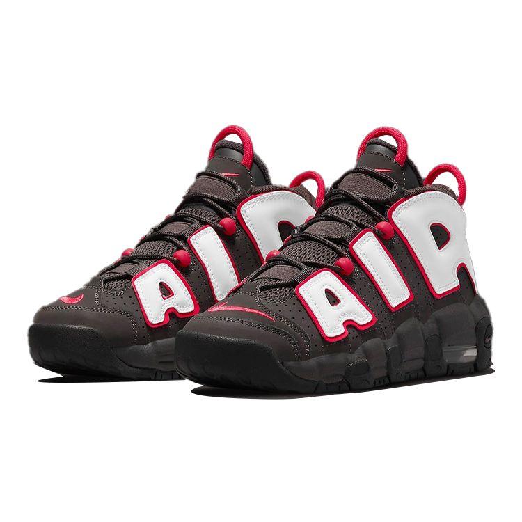 Nike Air More Uptempo GS Medium Ash Siren Red White Kids Sneakers Black DH9719-200