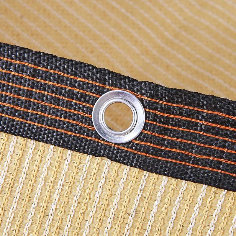 Outdoor Anti-UV Khaki HDPE 150GSM Sunshade Sun Protection Net Garden Plant Shed Garden Buildings Sun Shelter Gazebo Awning