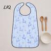 Stylish Senior Clothing Protector Adult Bib, Waterproof Easy Clean Feeding with Floral Elderly Mealtime Bib Printed, Protector, for Seniors Dining Aid