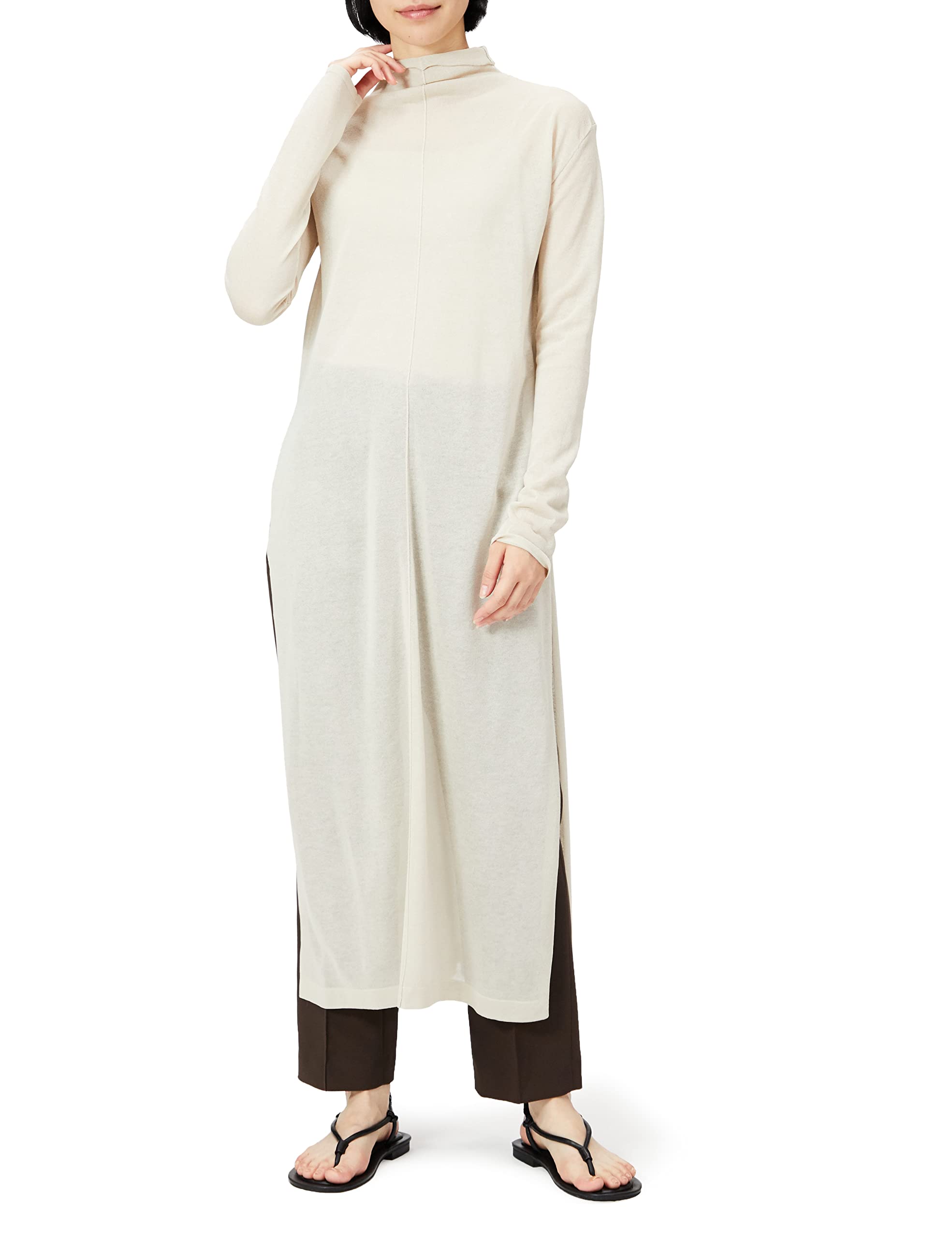 

Mira Owen Длинный разрез Прозрачный трикотаж 09WNT214330 IVR F Кромка-середина Женский