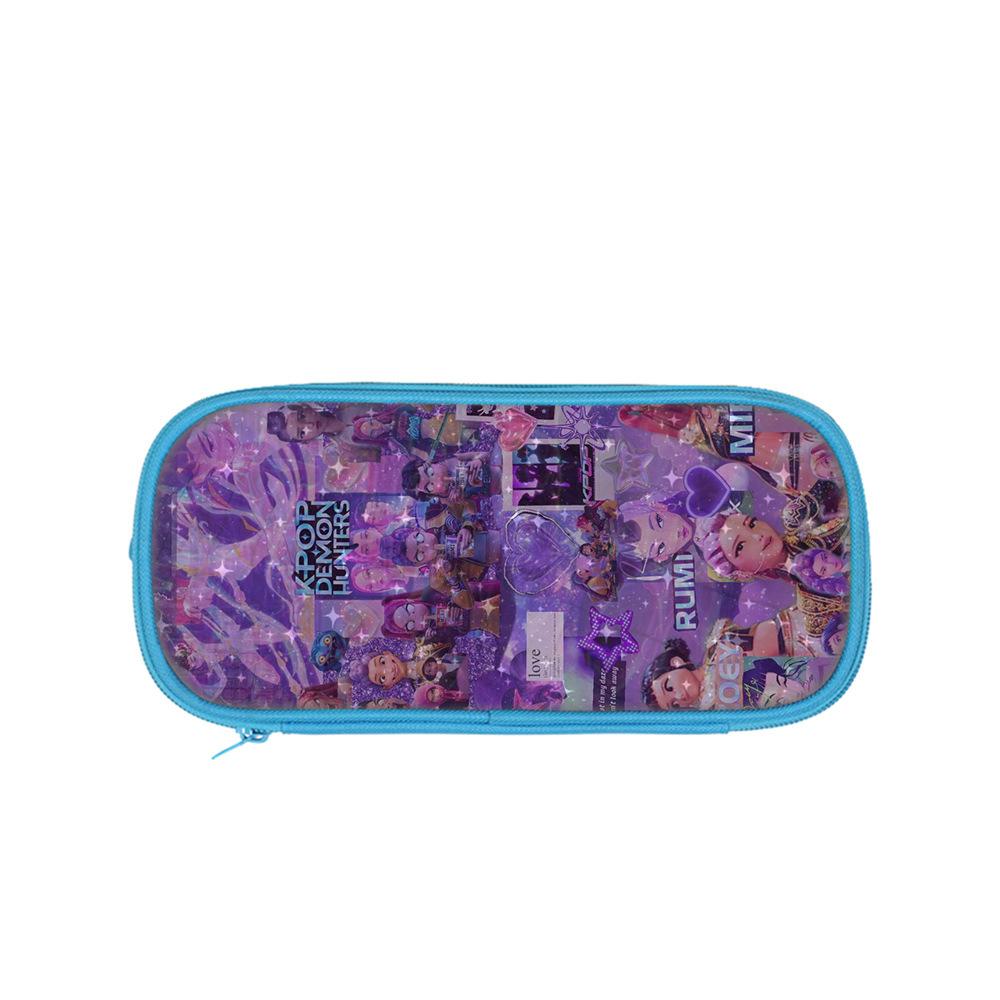 Student Blue Double-layer Pencil Case Kpop Witch Hunting Girl Group Student Storage Stationery Bag Pencil Bag