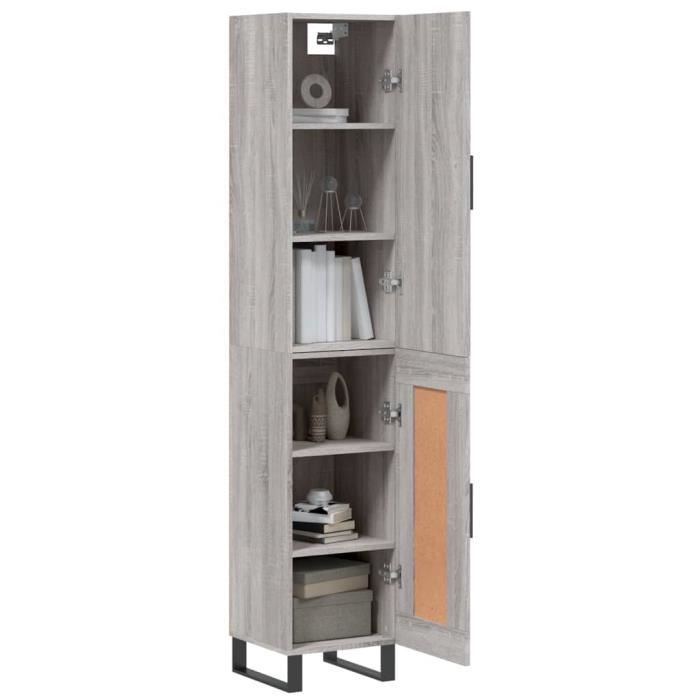 VidaXL Highboard Sonoma Grey 34.5x34x180 Cm Engineered Wood 3199135