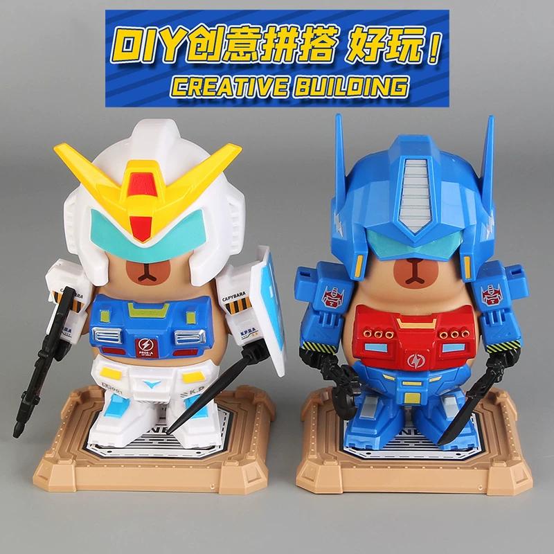 Capybara Magnetic Transformable Robot Mecha Set 3D Assembly Model Desktop Figurine Building Toy For Kids Home Decor Collectible