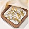 Two Tone Hoop Earrings for Women, Stainless Steel Gold-Silver Color Small Circle Square Huggie Hoop Earrings Trendy Jewelry