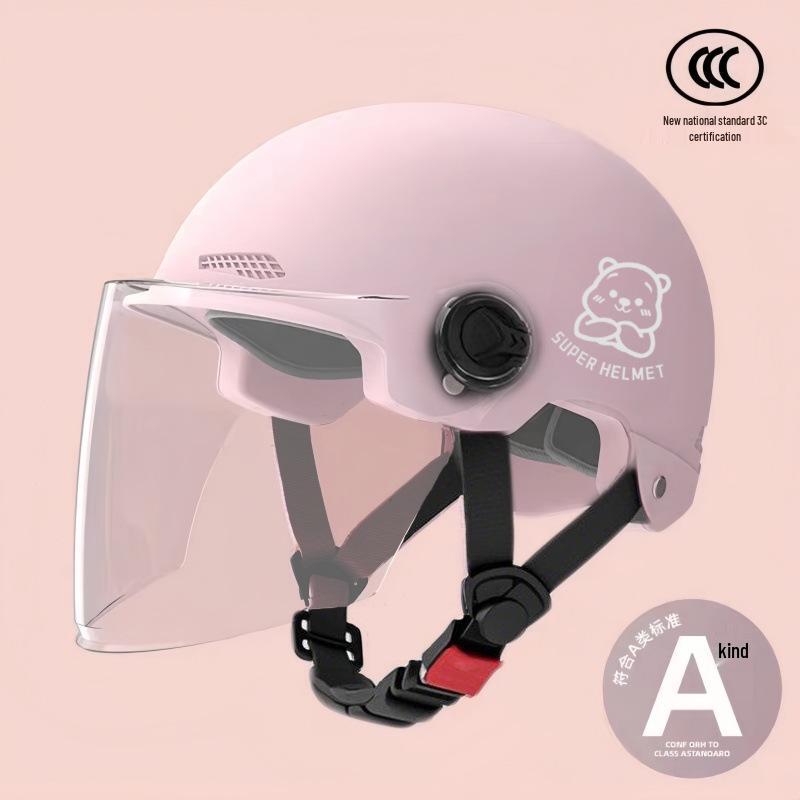 3C Certified Electric Motorcycle Helmet for Men & Women - Universal Fit for Scooters, All-Season, Adult Half Helmet