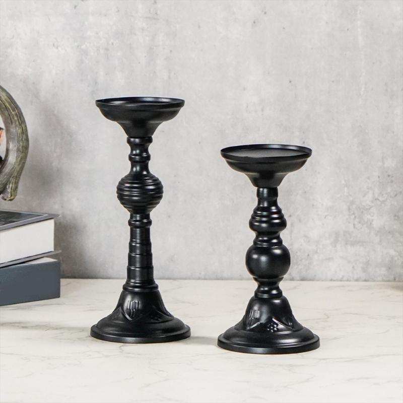 2 Stück Schmiedeeisen Kerzenhalter Kerzenständer Französisch Klassischer Kerzenhalter für Hochzeit Feiertag Filmen Kerzenhalter