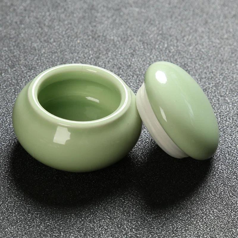 4pcs/lot Ceramic Mini Tea Cans Sealed Cans of Fragrant Powder Ceramic Pill Cans Pearl Powder Portable Travel Storage Tank
