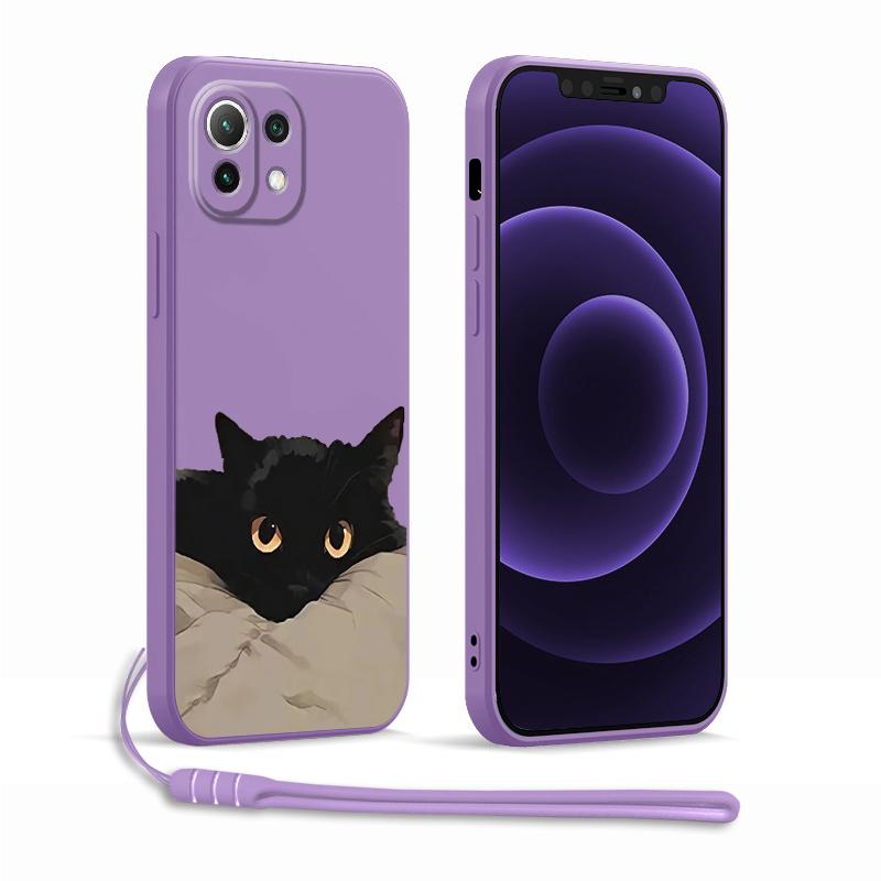 Case for Xiaomi Redmi A1 K60 K40 14C 13C 12C 9 8 10 A2 A3x Phone Cover Cartoon Black Cat Fashion