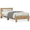 Cadre de lit vidaXL avec lumières LED Chêne artisan 90x200 cm Bois reconstitué 863796