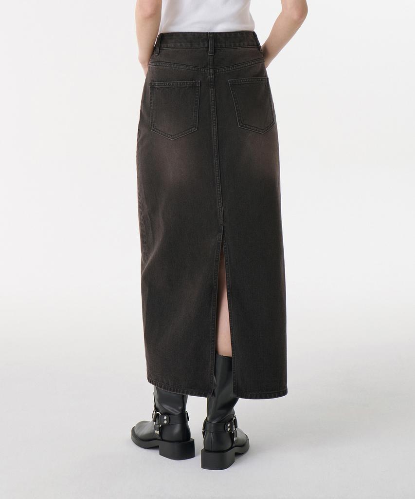 Musinsa Standard Woman Women'S Denim Maxi Skirt [Rusty Black]