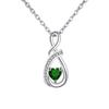 Birthstone Accent Infinity Heart Necklace Zircon Inlay Fashion Necklace  Birthday Anniversary Gift