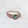 Rose Gold Zircon-Inlaid Ring & Earring Set for Women - Light Luxury Fashion Jewelry