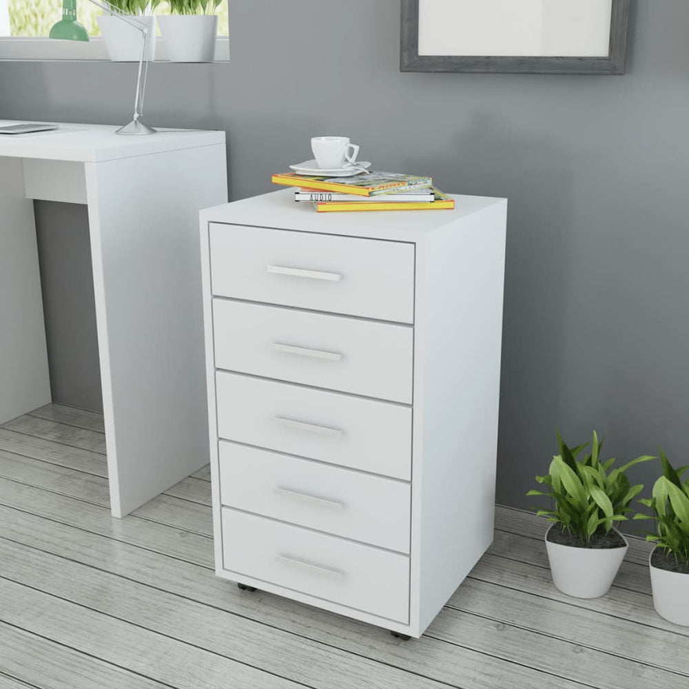 Office Drawer Unit with Castors and 5 Drawers