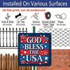 2D Flat 1pc Patriotic "God Bless The USA" Aluminum Plaque, Weatherproof Hanging Metal Sign with Stars, Rustic Americana Wall Decor for Home Porch