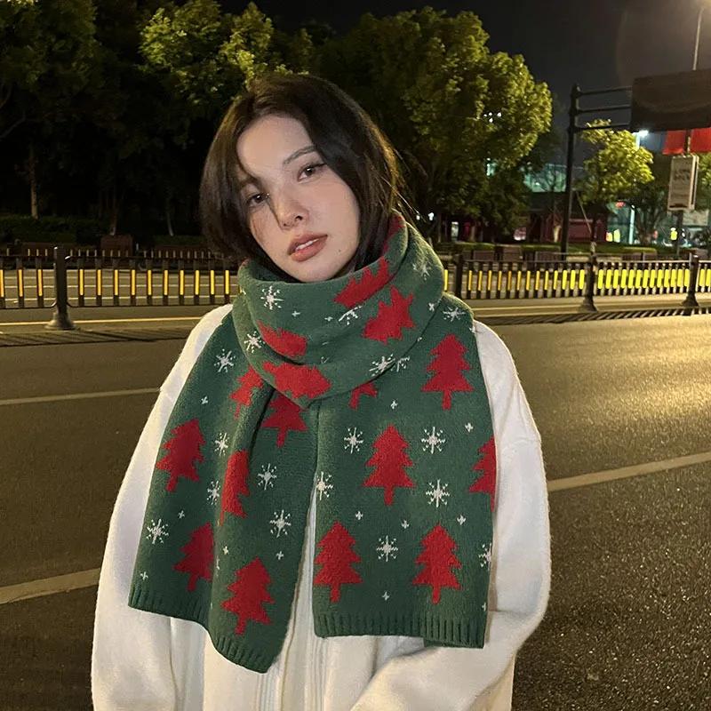 Christmas Tree scarf warm shawl Christmas scarf student couple Christmas gift 2026 Winter Warm Neck Protection Scarf
