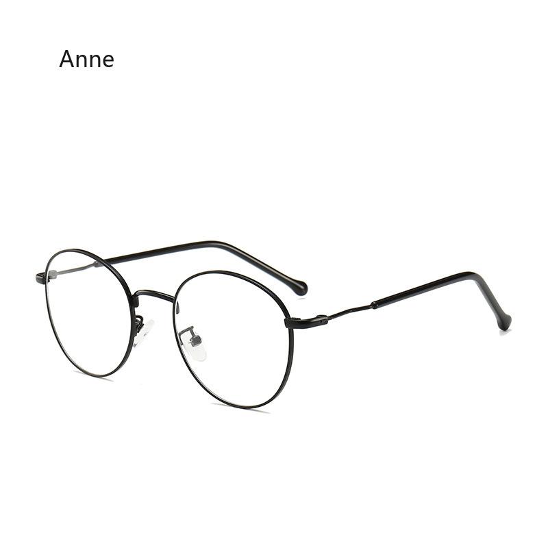 Myopia Glasses  Women Round Ultralight Metal Frame Anti Blue Light Spectale Frame Finished Prescription Glasses 0~-6.0