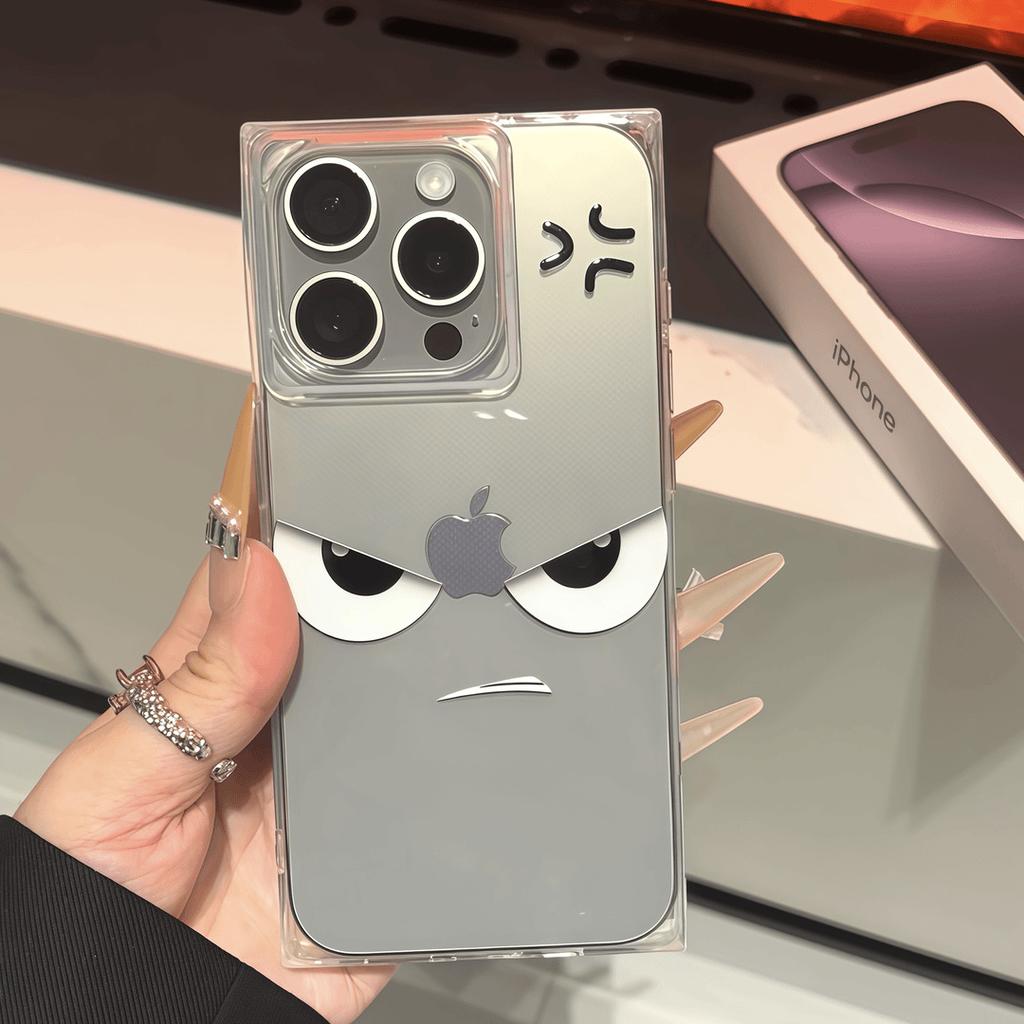 Square Ferocious Expression Applies To iPhone17Pro Apple 16 Square Mobile Phone Case 14 Transparent 15 Cute 12/13