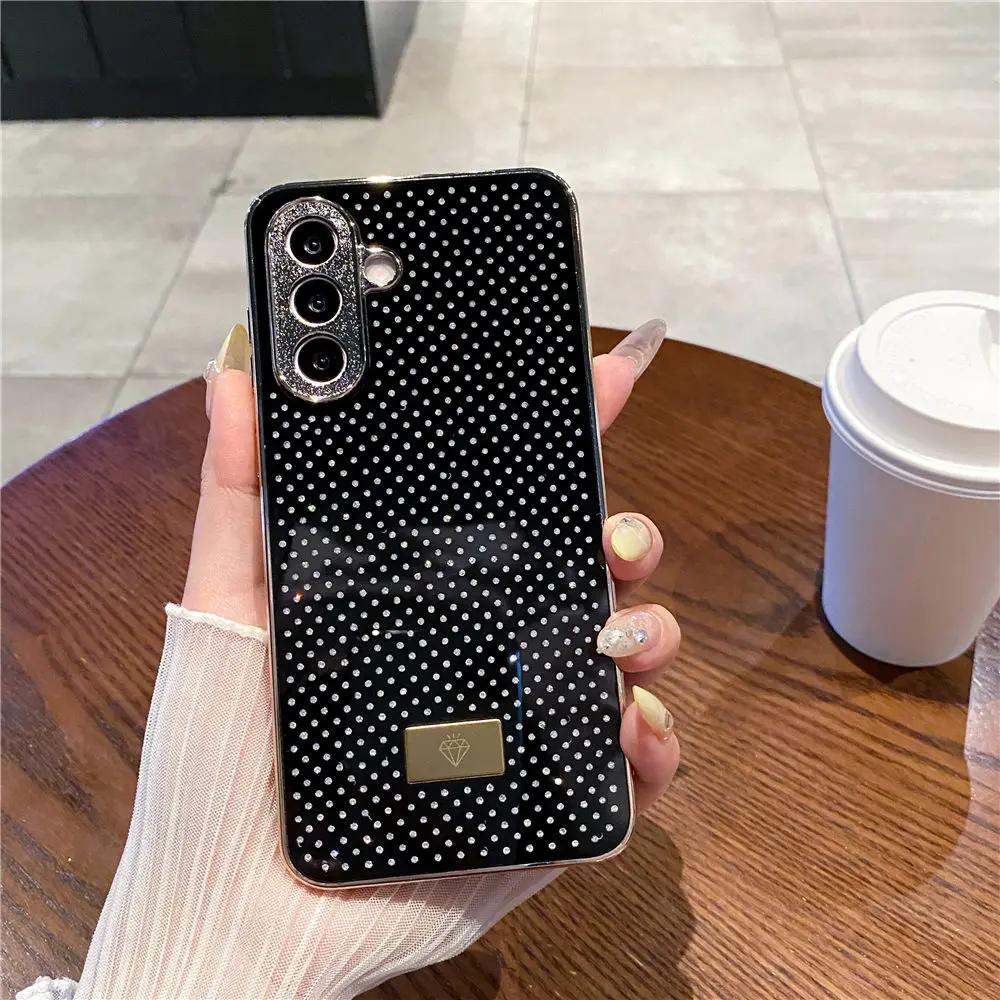 Luxury Glitter Diamond Plating Soft Edge Glossy Phone Case For Samsung Galaxy A57 A37 A56 A36 A26 A16/06 A55/35/25 Protect Cover