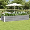 Planter Light Gray 240 x 80 x 45 cm Steel