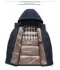 Men's Winter Cotton Jacket with Detachable Hood - Thick, Warm, Solid Color, Zippered Coat