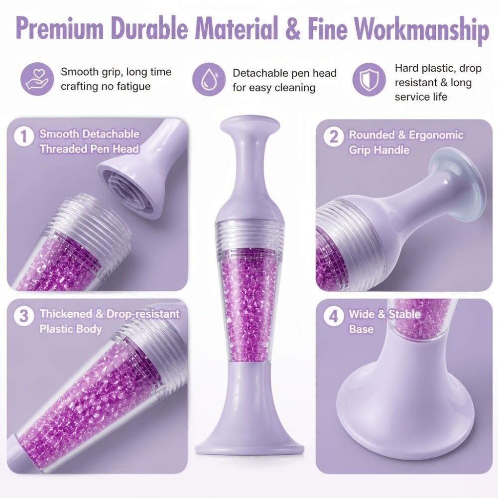 2pcs Portable Automatic Painting Pen Universal Press Beaded Tool DIY Art