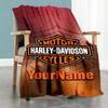 Harley-davidson Motorcycles Personalized Text Blanket Multi-purpose Personalized Blanket Warmthful Decor for Sofa Seaside Bedding Chair