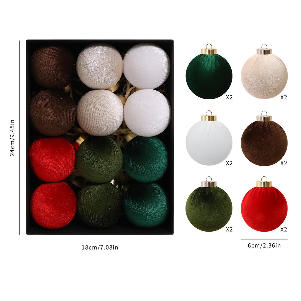 6cm*6cm Christmas Velvet Christmas Balls, Christmas Tree Decorations, Window Displays