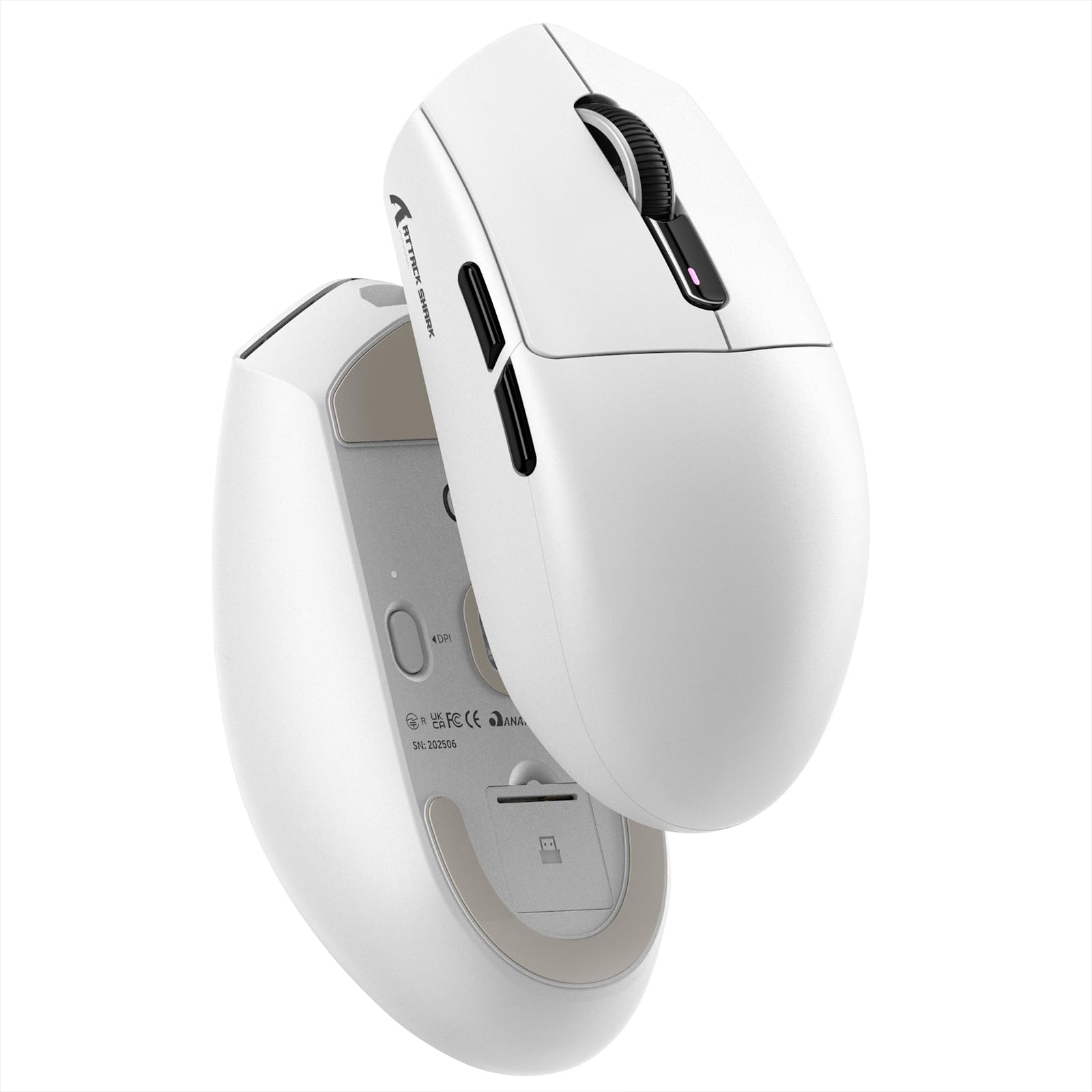 

ATTACK SHARK G3 Gaming BT Broadcom PAW3311 Up to 22000 1000Hz RGB Ideal for Great Technical Standards MAMBASNAKE Collaboration White Japanese