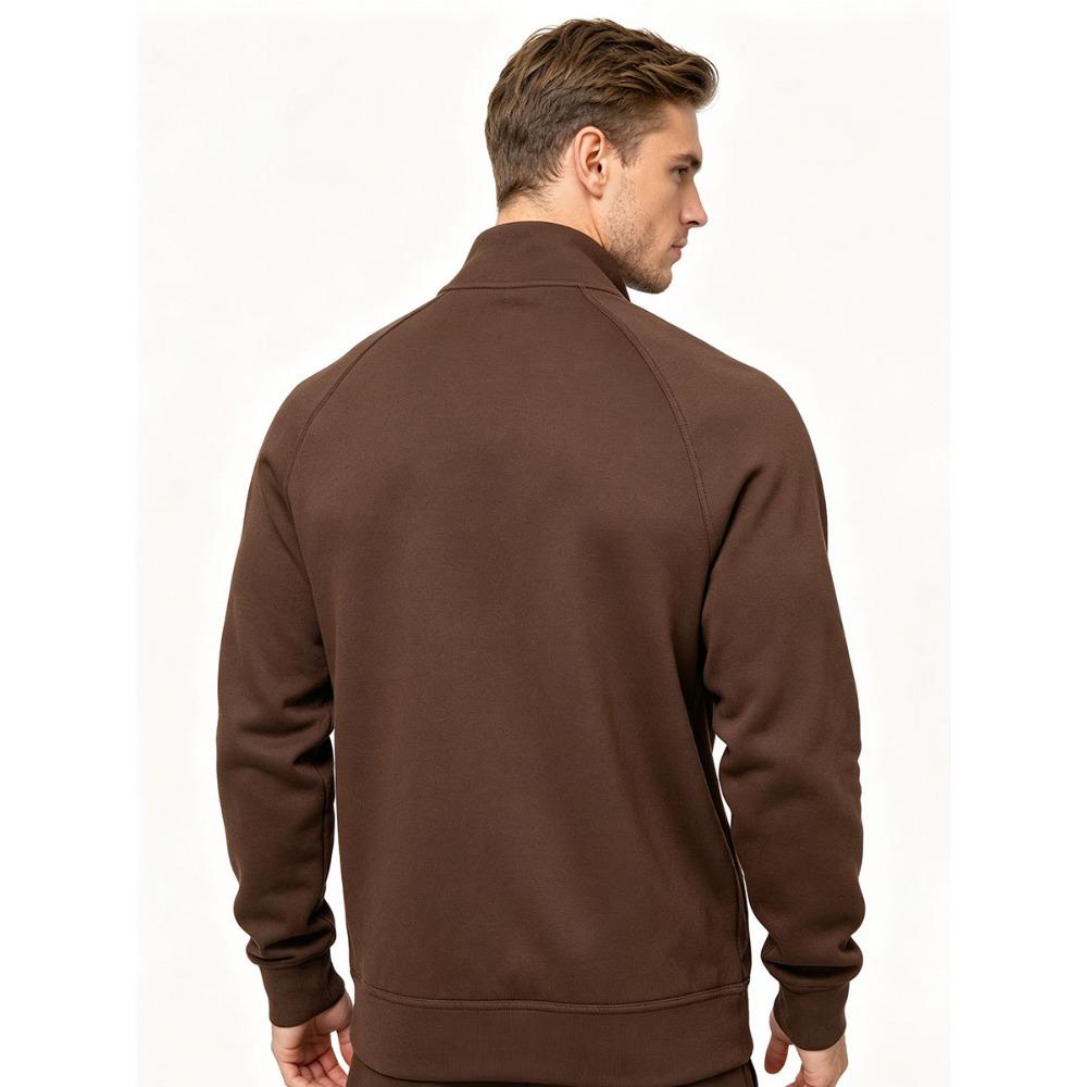 Men's Plus Size Half-Zip Sweatshirt - 100% Cotton Pullover Jumper with Stand Collar  With Pocket Loose Fit Workout Daily Sweaters for Men