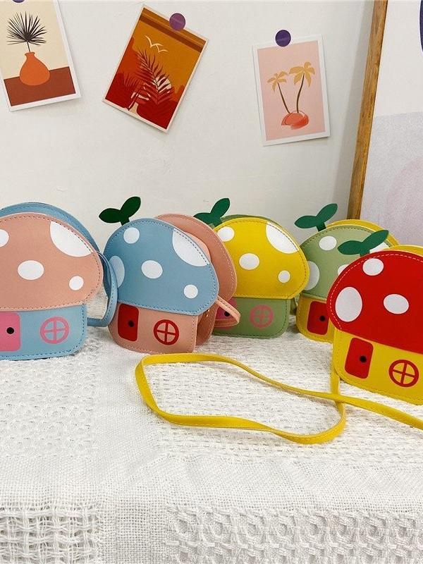 Mushroom Crossbody Bag: Cute Cartoon Shoulder Purse for Girls