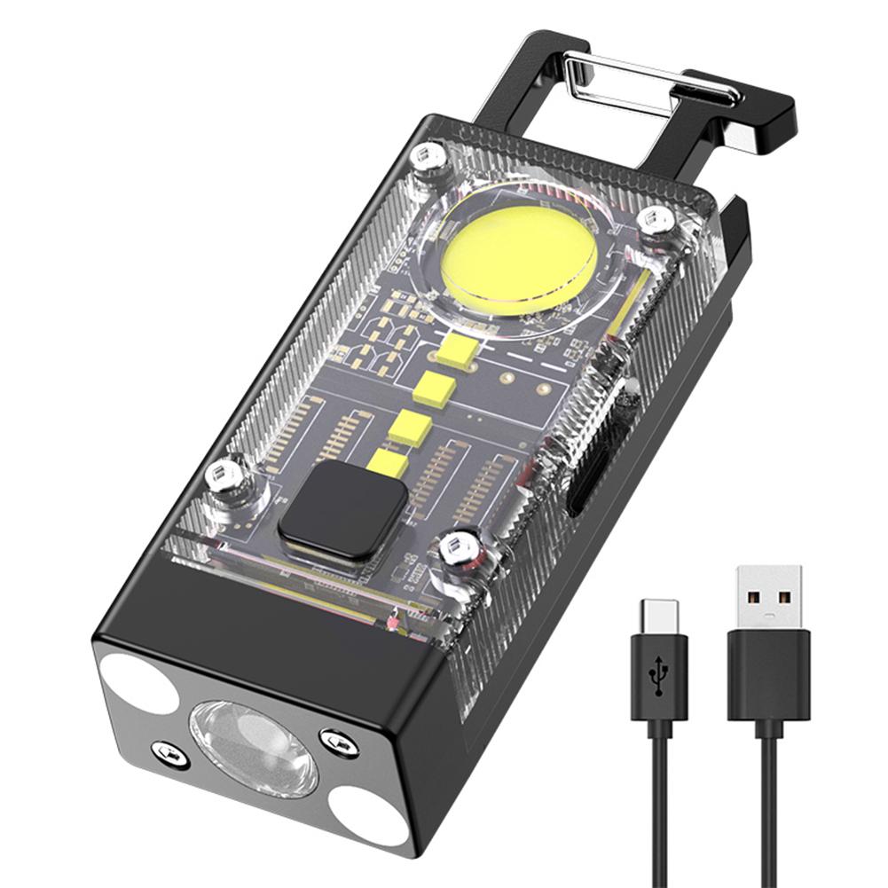 LED COB Camping Light IPX4 Waterproof Solar Type-C USB Rechargeable Portable Flashlight Bottle Opener for Power Outage Emergency