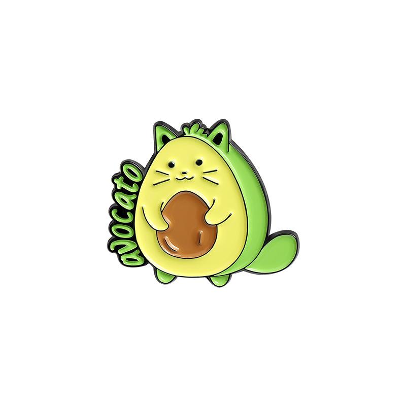 Cartoon Cute Stylish Strawberry Bear Dog Ice Cream Avocado Finished Alloy Badge Brooch For Creative Accessory Wearers