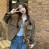 2025 Korean Style Corduroy Shirt Jacket: Autumn Winter Lapel Cardigan for Women