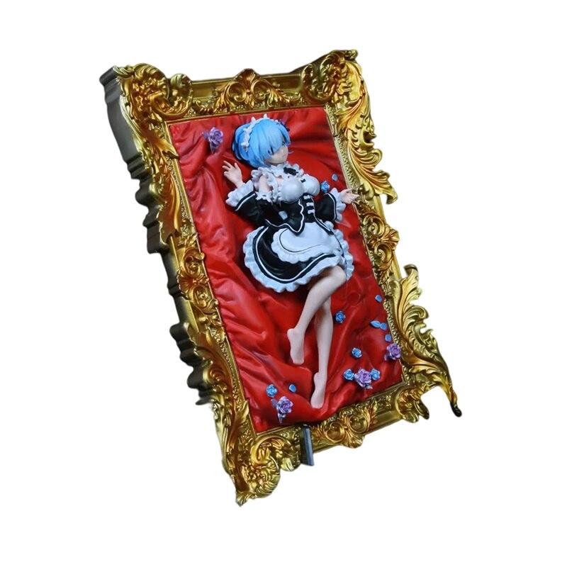 Different World From Zero Anime Figure Rem Photo Frame Figma Pvc Statue Model Collection Decoration Toys Boy Gift