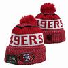 49er Team 2025 Autumn/Winter Wool Pom-Pom Knit Hat - Warm Embroidered Couple Style