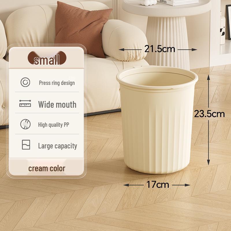 Large Minimalist Lidless Trash Can for Kitchen, Bedroom, or Bathroom