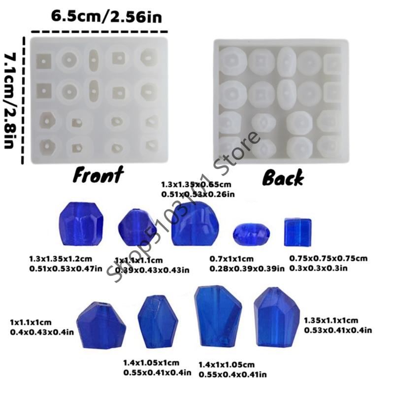 X6HE Silicone Beads Mold Geometric Handmade Moulds Crafting Supplies Pendant Making Molds Perfect for Hand-Making Lover