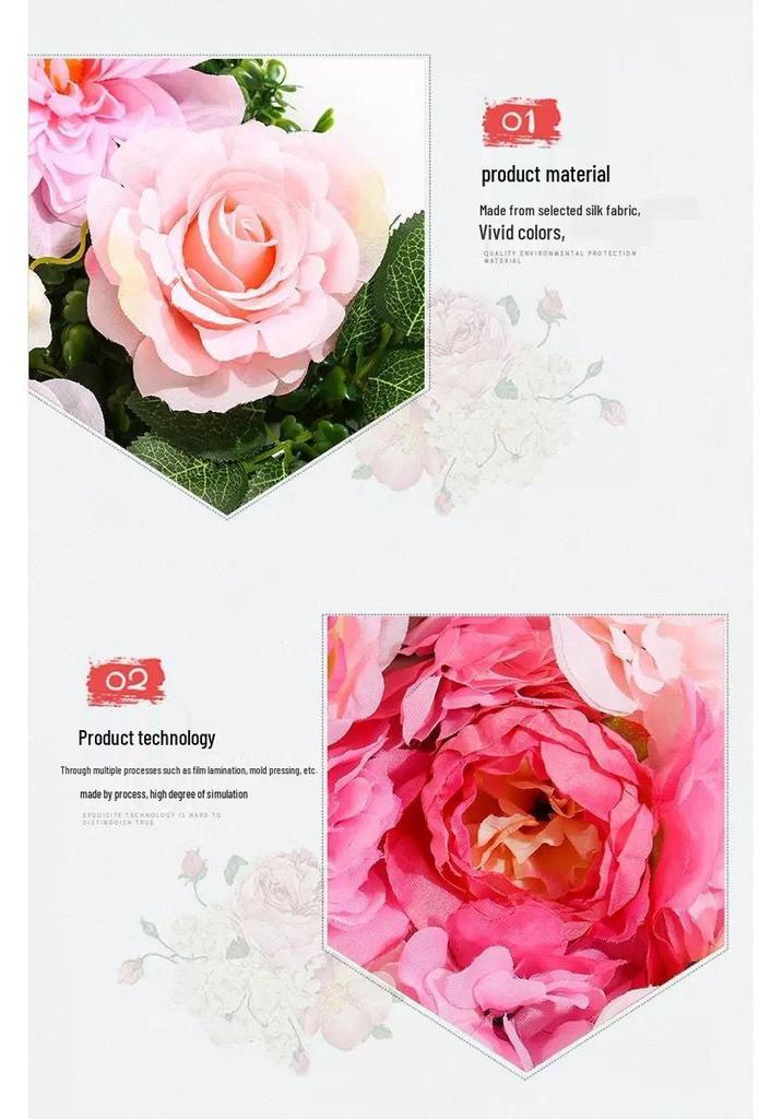 Qixi Festival Rose Flower Wall: Simulated Floral Background for Photography, Indoor Decor, and Wedding Celebrations