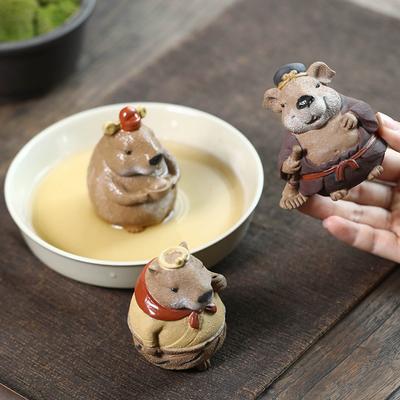 Yixing Zisha Clay Figurine, Creative Raiseable Tea Table Ornament for Tea Ceremony, Novelty Tea Set Accessory