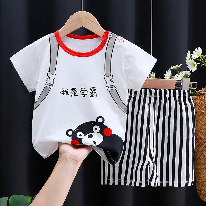 Kids Clothes Set Baby Boy Girl T-Shirt + Shorts Summer Clothing Cotton Cartoon Casual Boys Tracksuit Children Baby Clothes Set