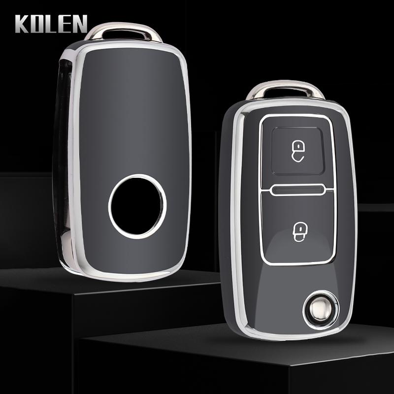Tpu Car Key Case Cover Shell Fob For Volkswagen Vw Polo Golf Passat Tiguan Beetle Caddy T5 Up Eos Skoda Octavia Seat Leon Altea