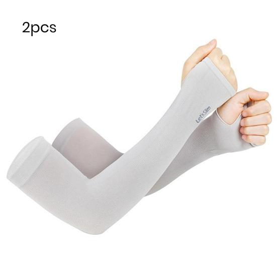2 Pair Arm Covers Ice Silk Sun Protection Unisex Elbow Cover Outdoor Cycling Running Fishing Driving Cool Anti-UV Arm Sleeves