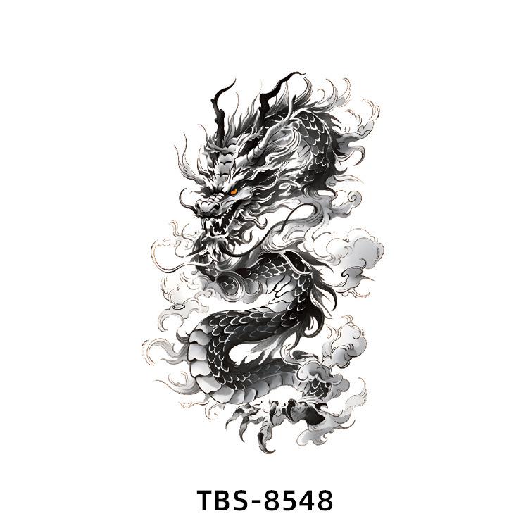 Realistiska Djurtotem Tatuering Klistermärken: Drake, Fenix, Tiger, Varg