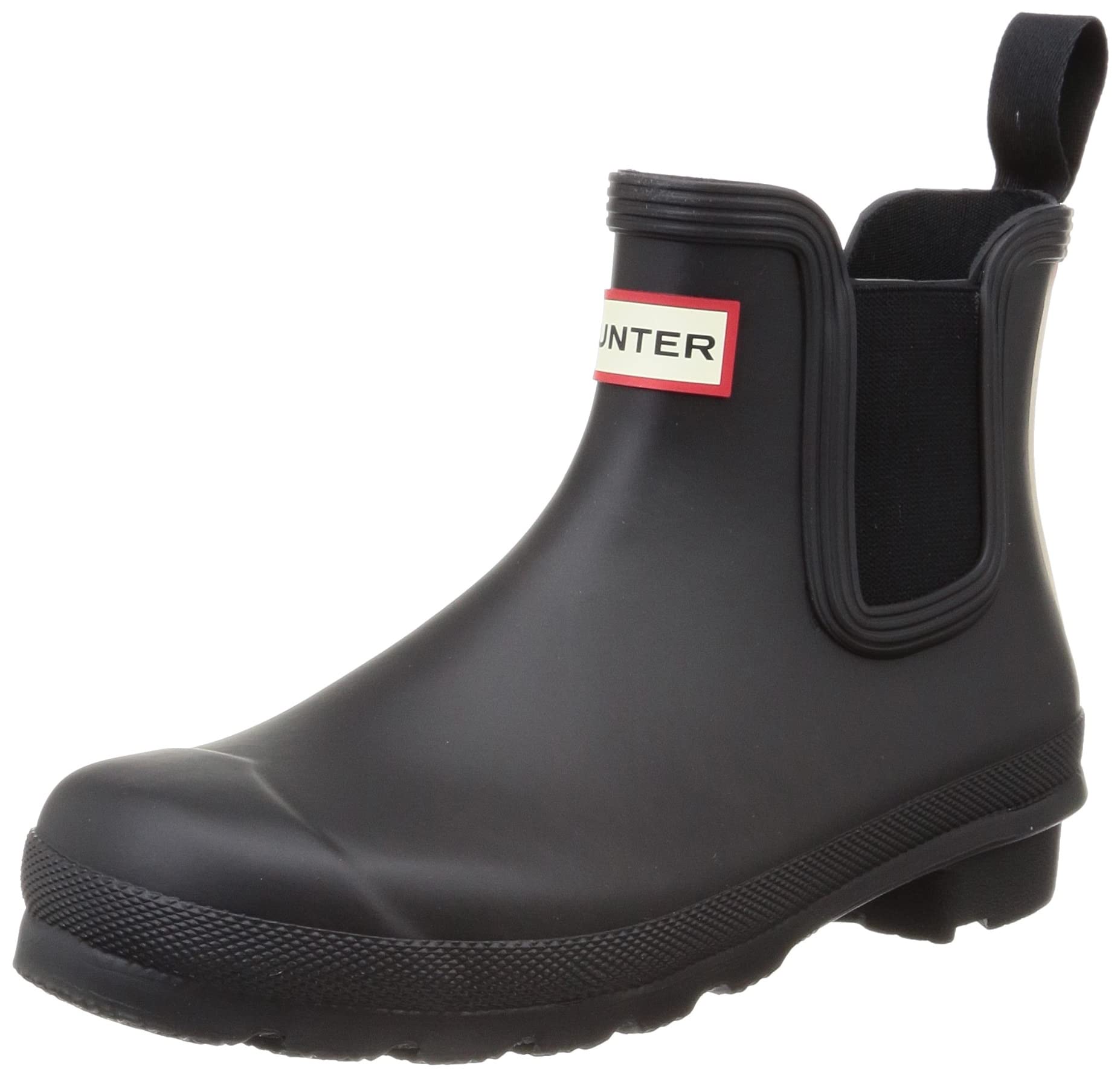

Hunter Original Chelsea Tri Color Logo Backstrap Rain Black Women s Boots, чёрный