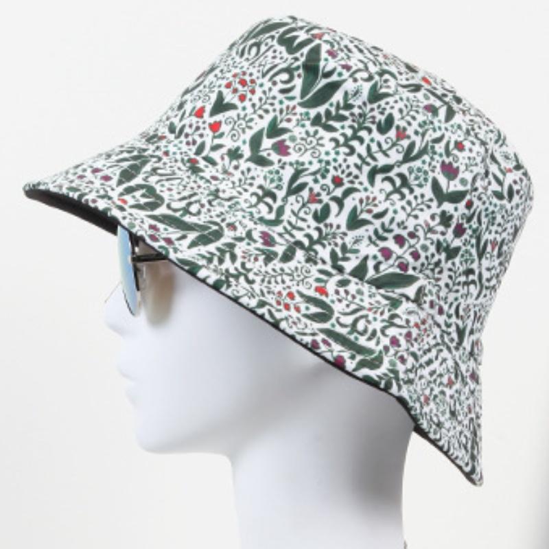 Versatile Style Hat Flower Printing Womens Sunshade Fishermans Hatscaps